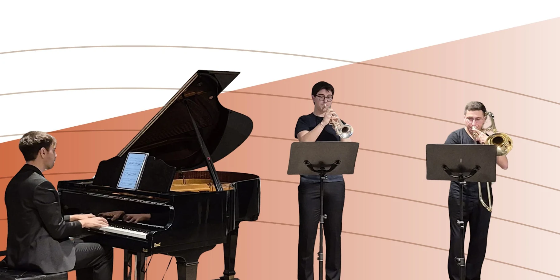 Mauro Bordera, trompeta; Adrián Ortiz, trombón; y Antonio Morant, piano