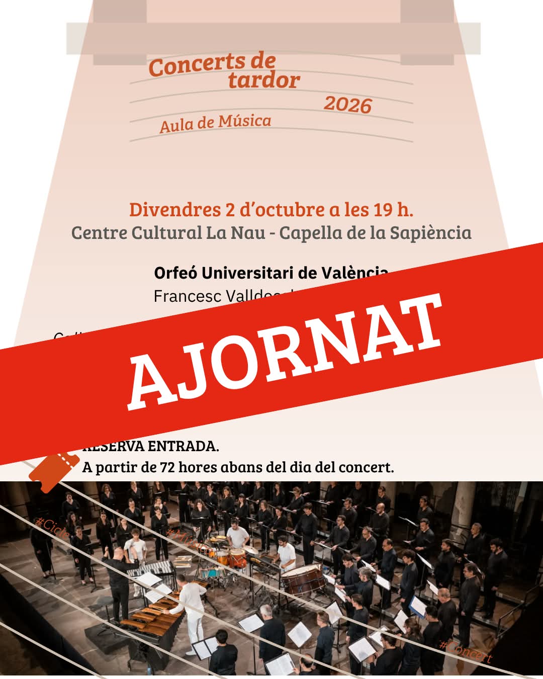Orfeó Universitari de València CONCIERTO APLAZADO 